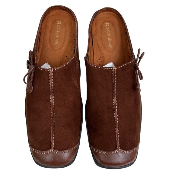 Naturalizer Loafer Slip On‎ Suede Bow Detailing Cap Toe Brown Women Size 8.5M - Picture 5 of 8